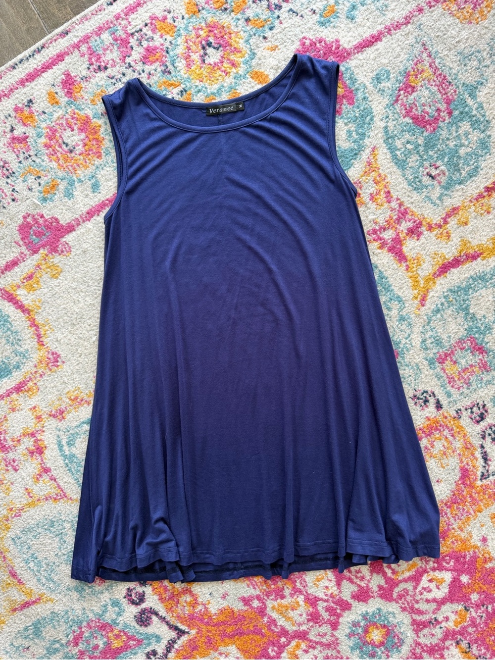 Navy A-Line Sleeveless Swing Tank Top